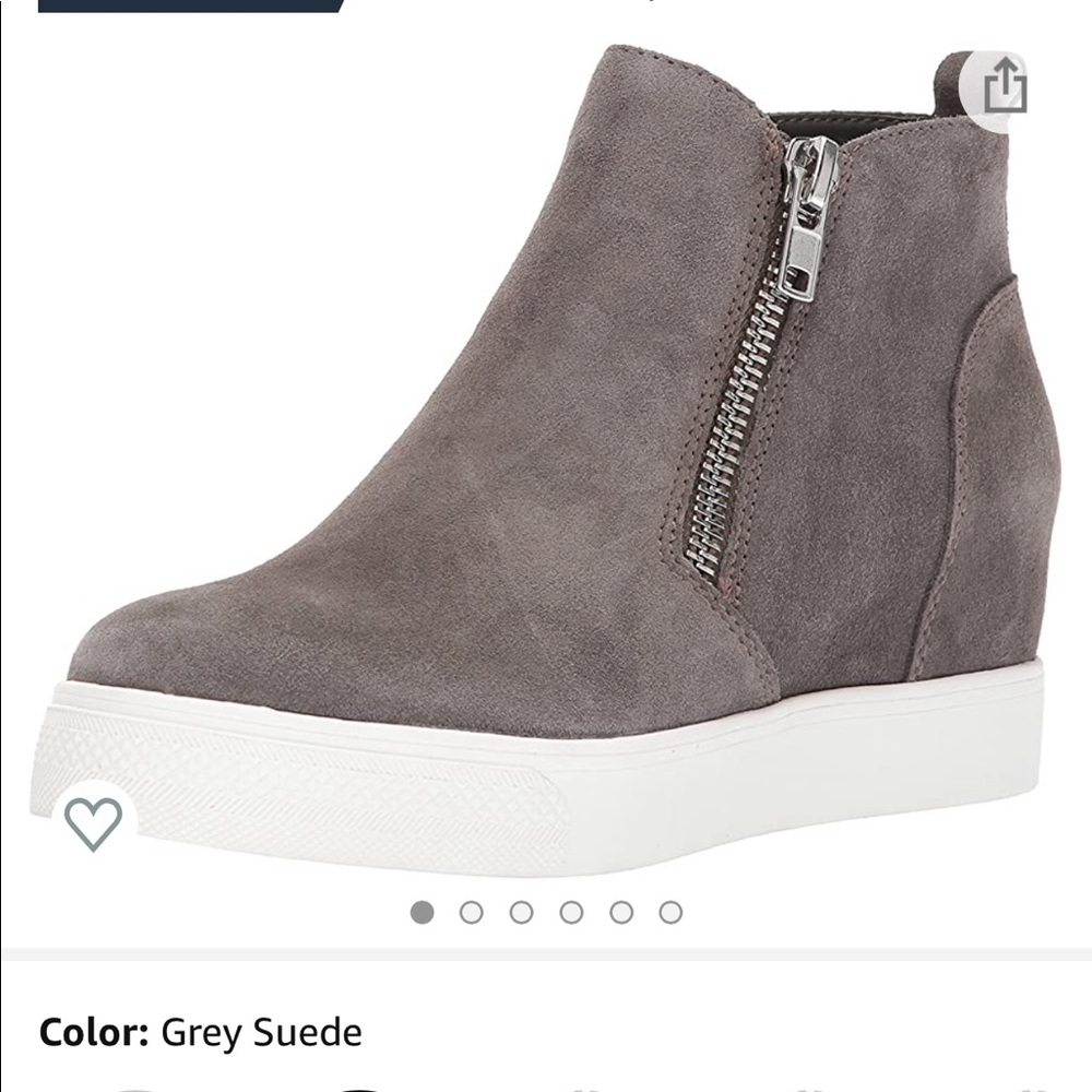 Steve Madden wedgie grey suede sneaker size 8